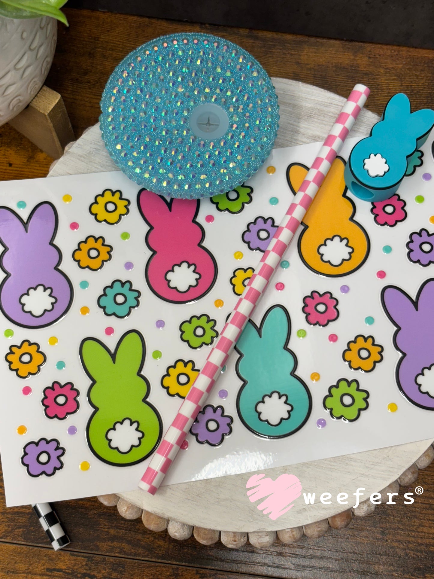 UV DTF Cup Wrap – Easter Bunny Friends Weefers