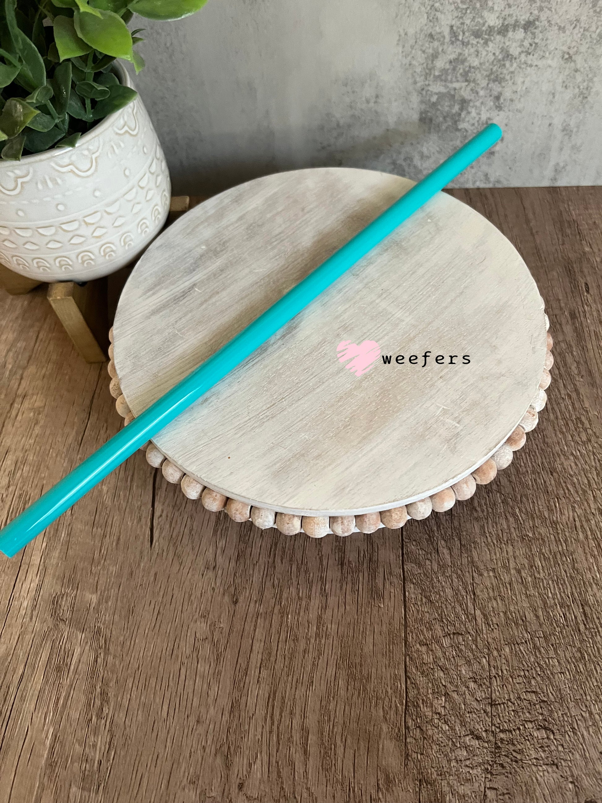 12" Patterned Straw – Fits 40oz Tumblers | Reusable Colorful Drink Straw - 10mm Teal Weefers