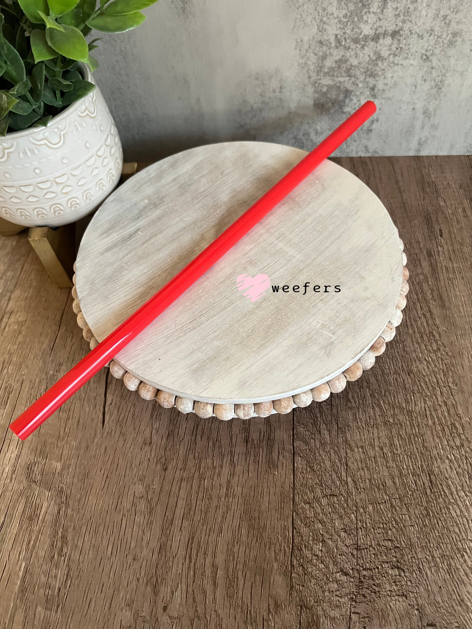 12" Patterned Straw – Fits 40oz Tumblers | Reusable Colorful Drink Straw - 10mm Red Weefers