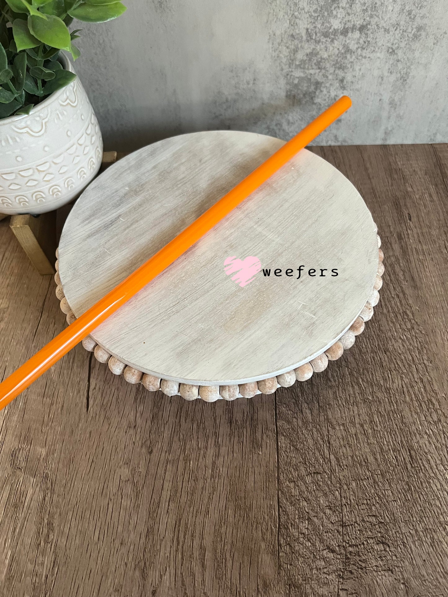 12" Patterned Straw – Fits 40oz Tumblers | Reusable Colorful Drink Straw - 10mm Orange Weefers