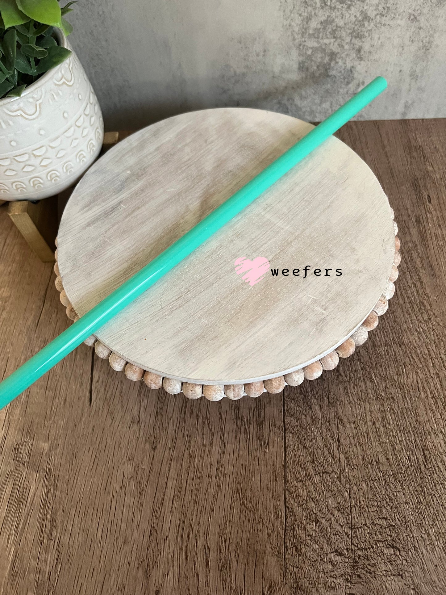 12" Patterned Straw – Fits 40oz Tumblers | Reusable Colorful Drink Straw - 10mm Seafoam Green Weefers