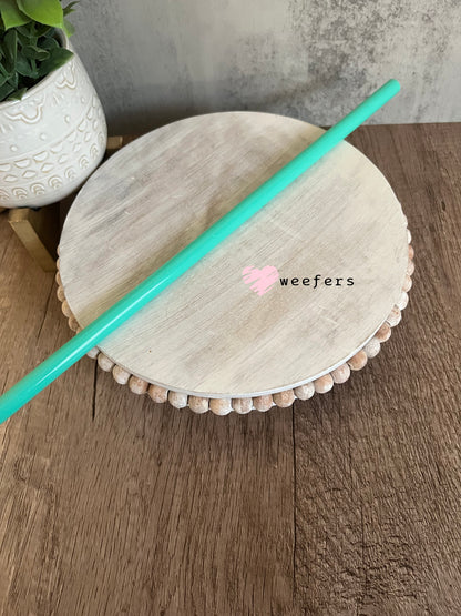 12" Patterned Straw – Fits 40oz Tumblers | Reusable Colorful Drink Straw - 10mm Seafoam Green Weefers