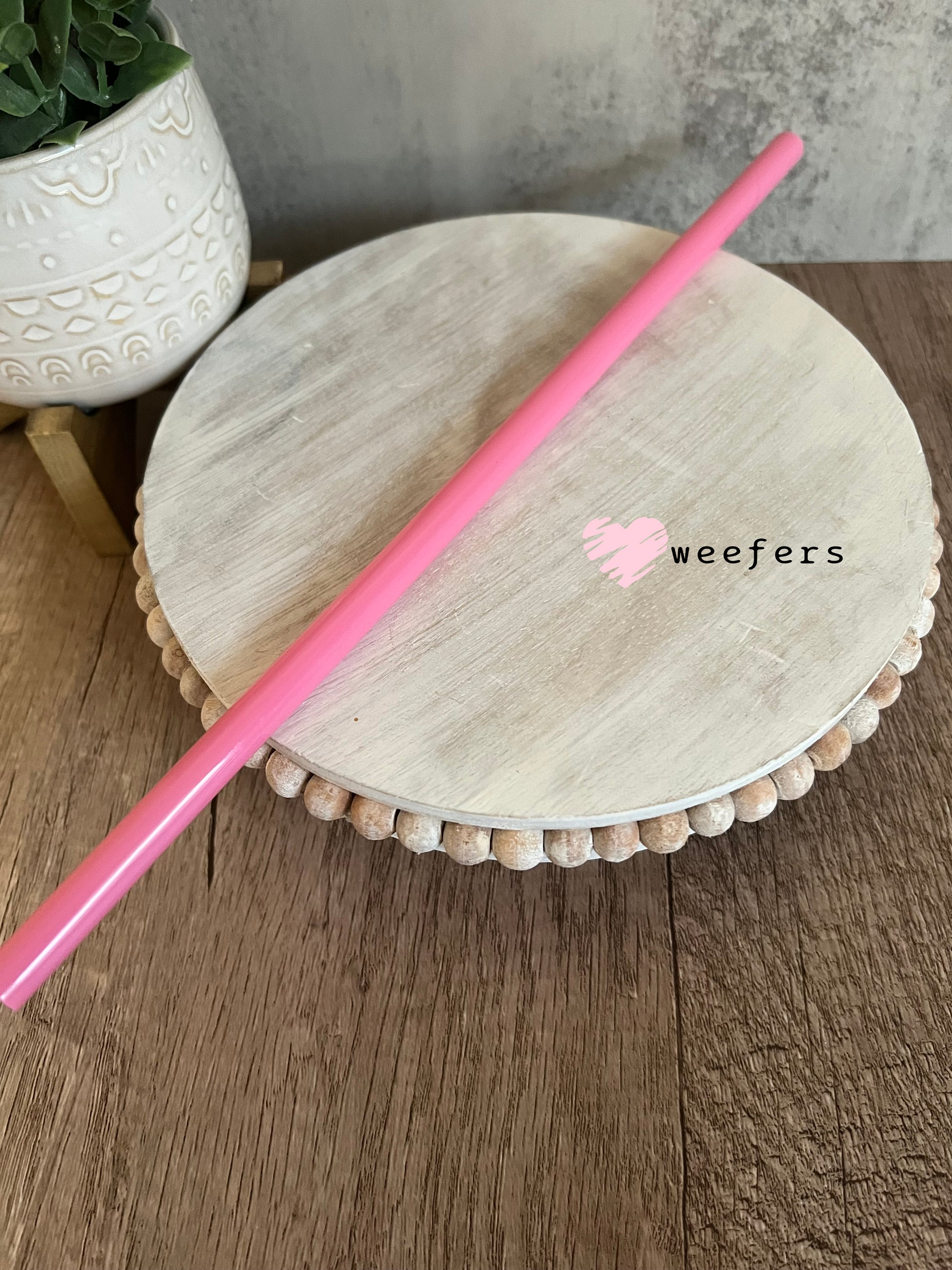 12" Patterned Straw – Fits 40oz Tumblers | Reusable Colorful Drink Straw - 10mm Pink Weefers