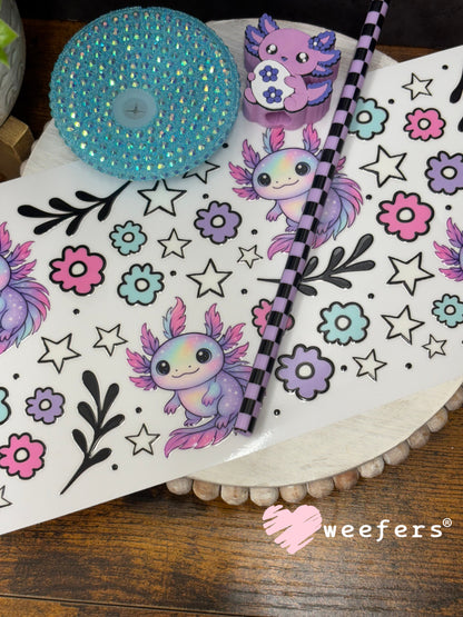 UV DTF Cup Wrap – Axolotl Purple Weefers