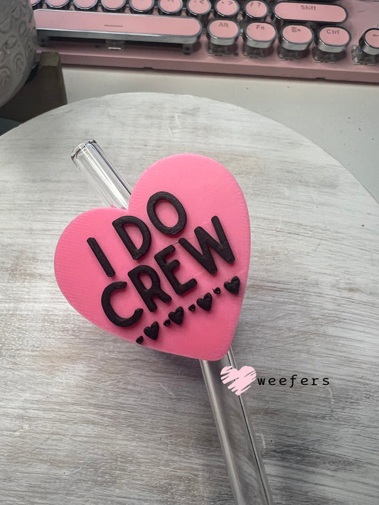 I Do Crew Bridesmaid Proposal Straw Topper Buddy Passion Pink and Blak Weefers