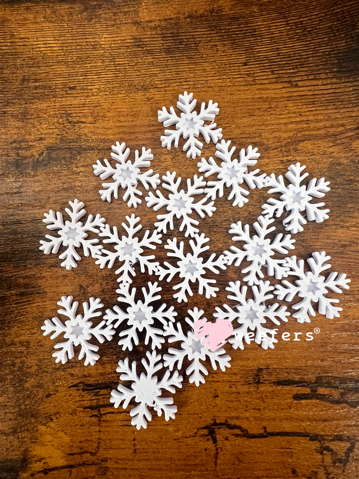 White Snowflake Flat Back Lid Charms (5-Pack)| Junk Journals