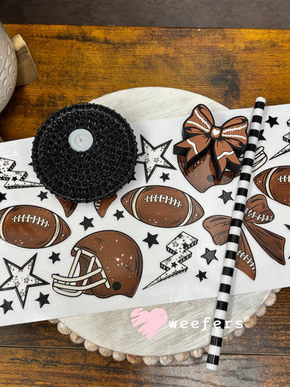 UV DTF Cup Wrap – Football and Bows Weefers