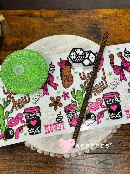 16oz Generic Glass Can Cups UV DTF Kits #170 - Yee Haw Weefers