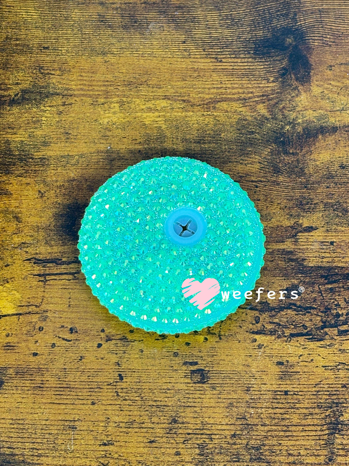 Replacement 16oz Blinged Colored Lids (Fits 16oz Can Shaped Cups) 31 - Seafoam 2 Weefers