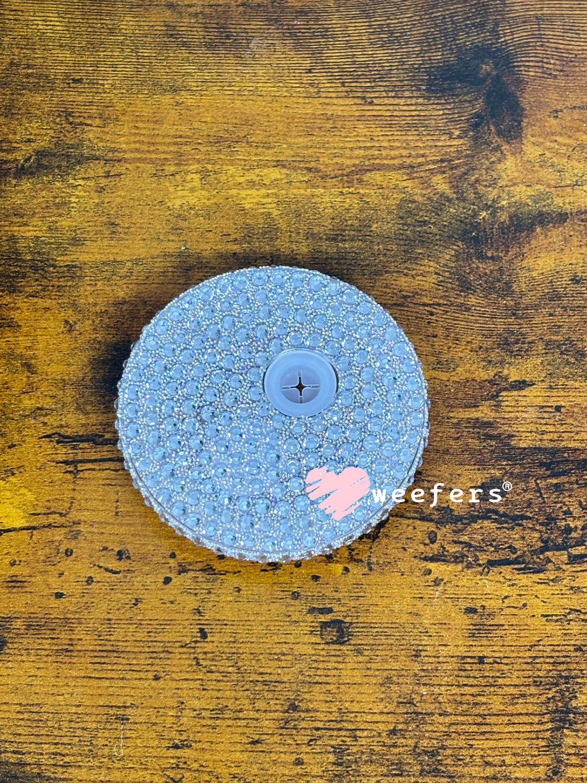 Replacement 16oz Blinged Colored Lids (Fits 16oz Can Shaped Cups) 27 - Silver White Weefers