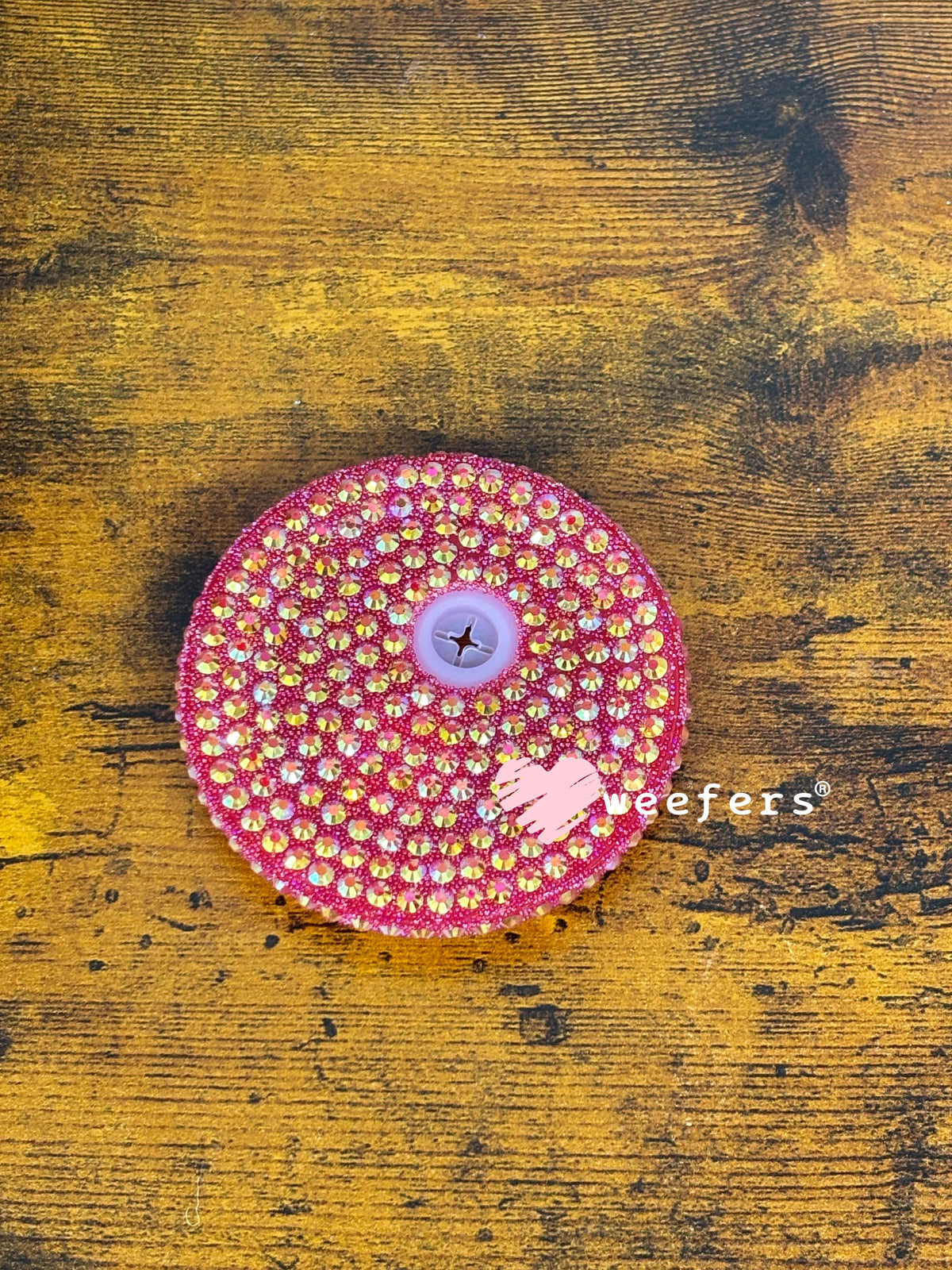 Replacement 16oz Blinged Colored Lids (Fits 16oz Can Shaped Cups) 28 - Red Gold Weefers