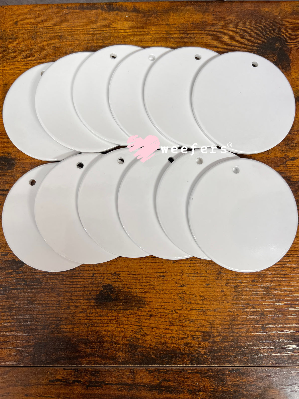 3" Ceramic Ornaments Set of 12 - Blank Weefers