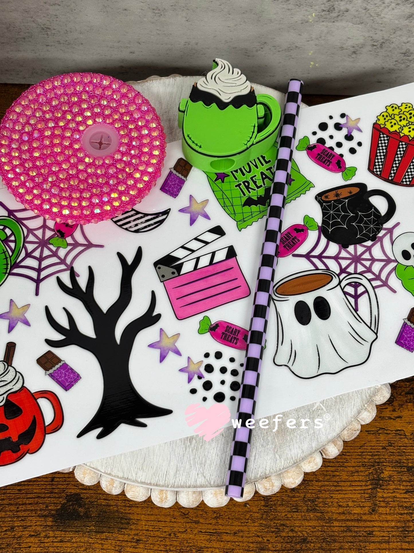 UV DTF Cup Wraps - Halloween Movie Night - Weefers® Exclusive