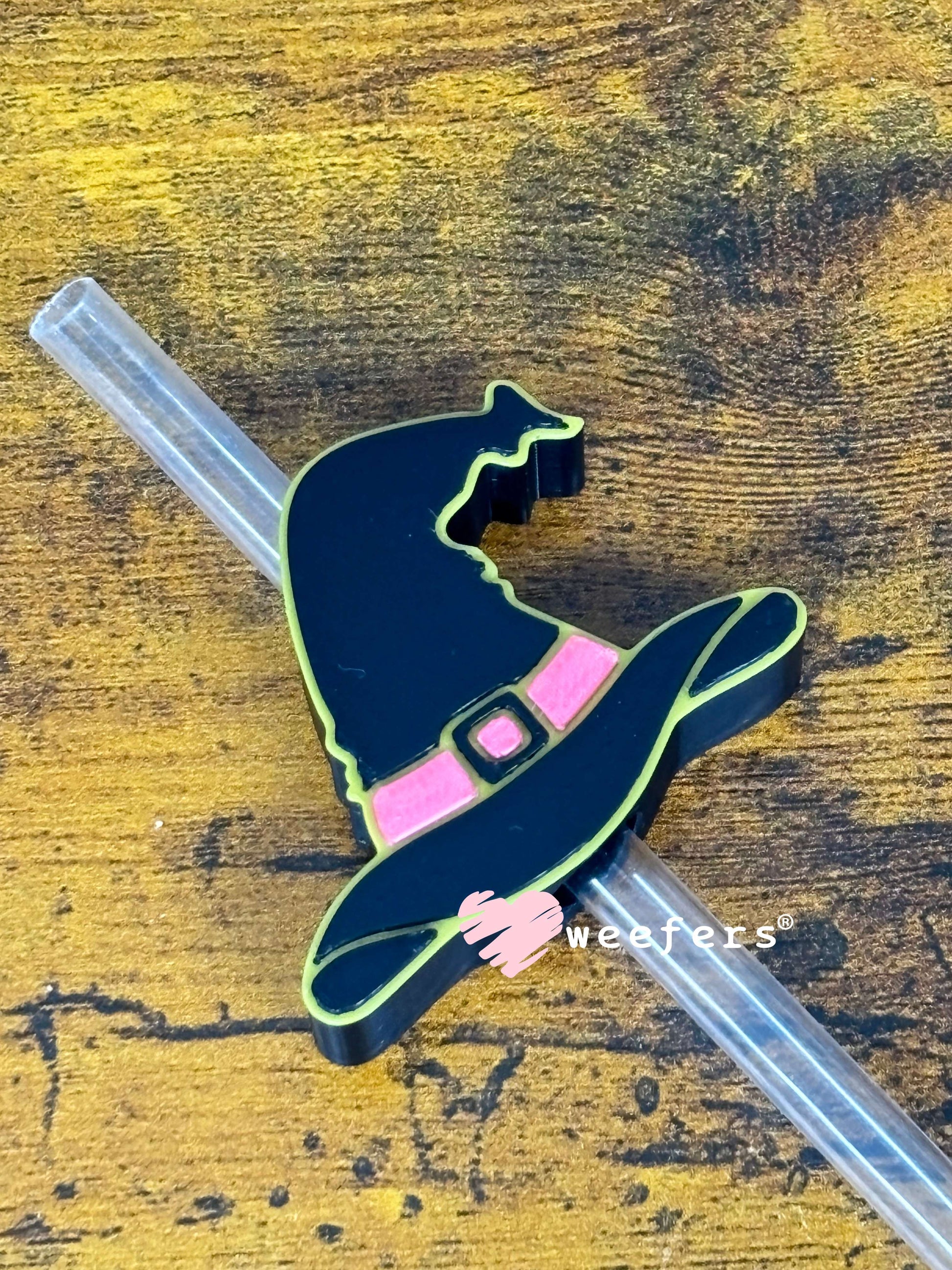 Straw Topper Buddy - Witch's Hat Coral Halloween (Fits both 8mm and 10mm straws) Weefers
