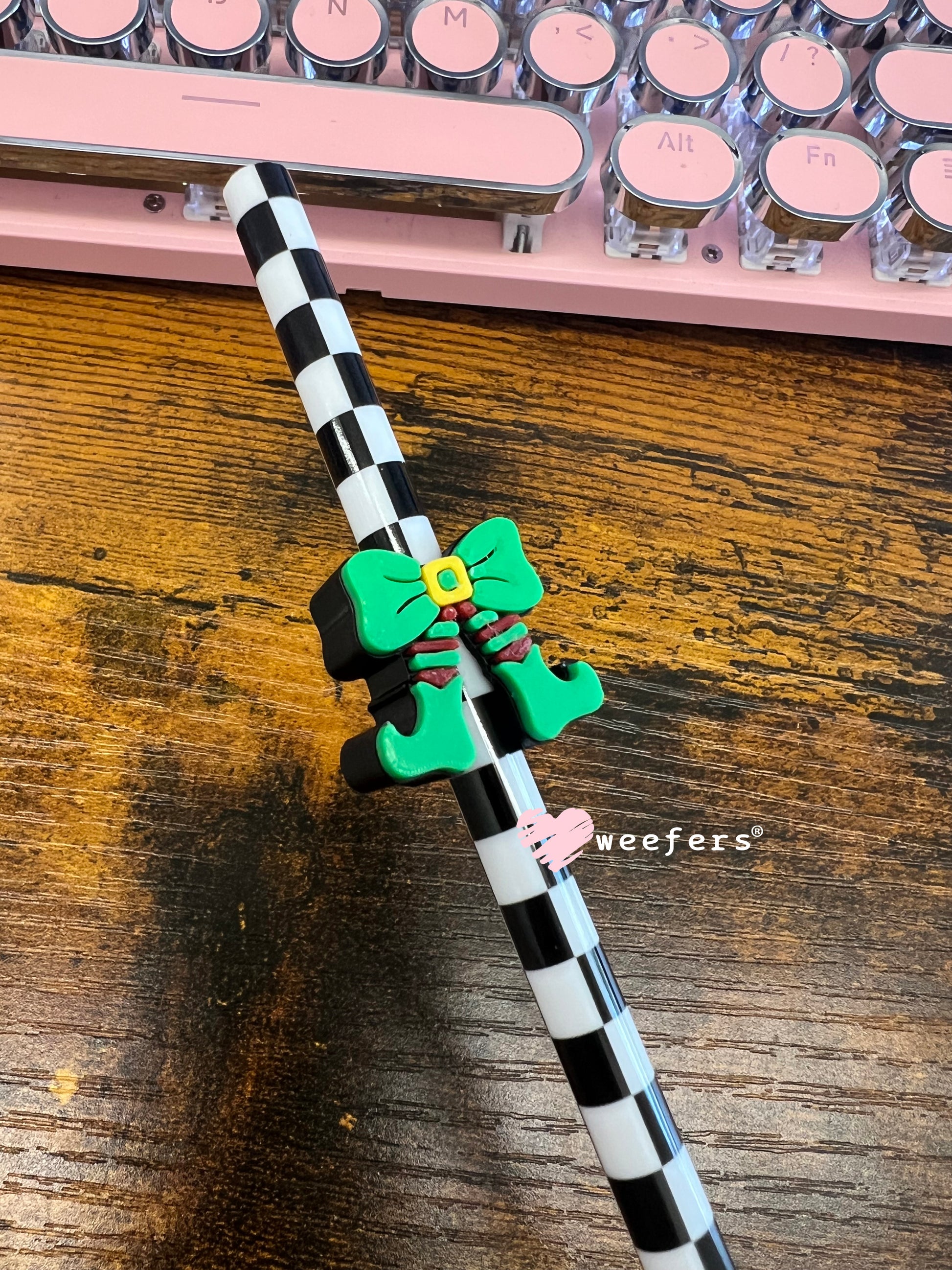 Elf Bow Straw Topper Buddy Small Weefers