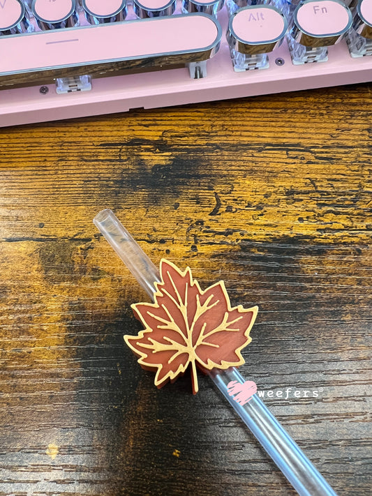 Fall Leaf Straw Topper Buddy Weefers