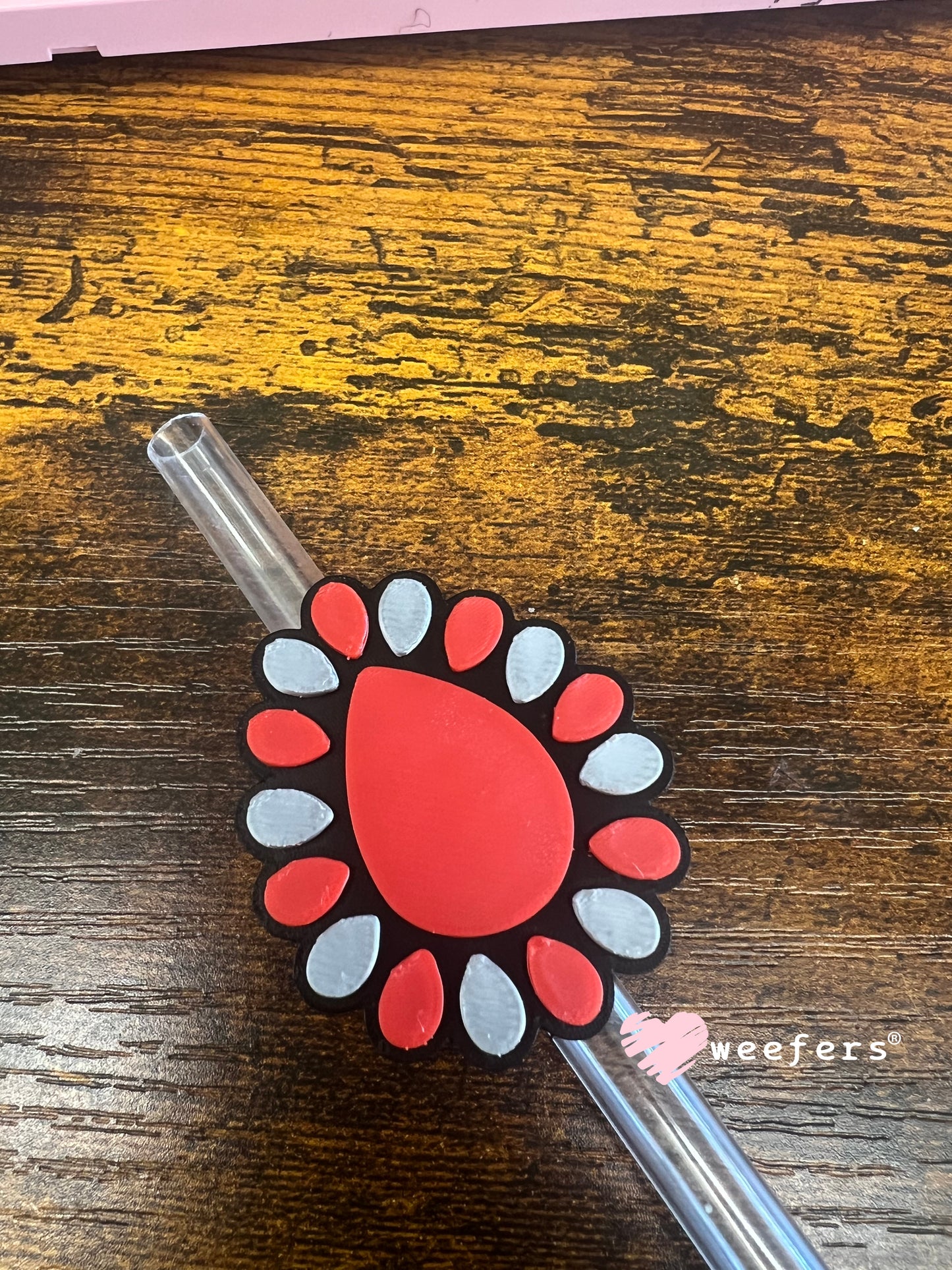 Red Jewel Straw Topper Buddy Weefers