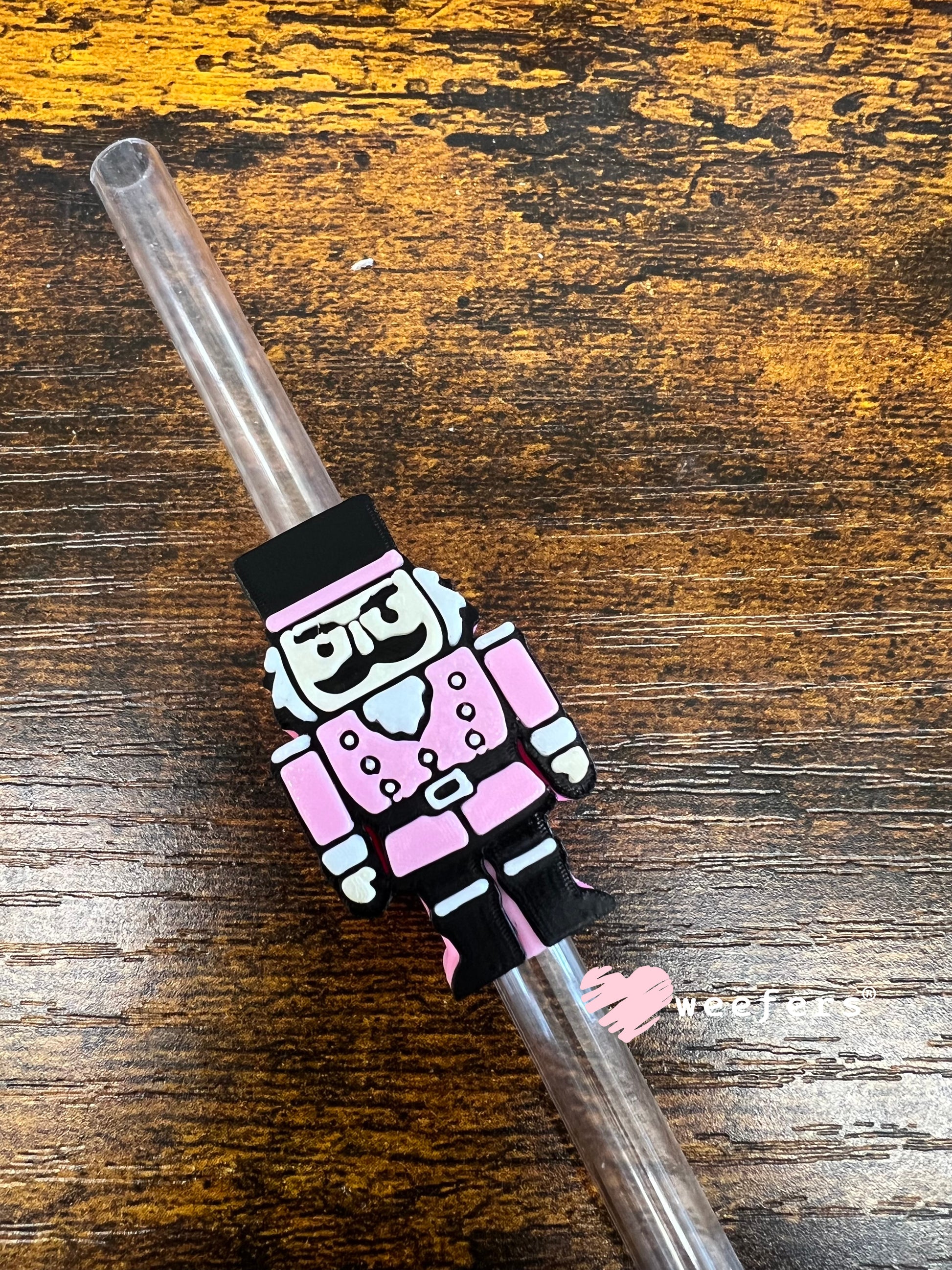 Pink Nutcracker Straw Topper Buddy Weefers