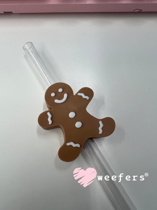 Brown Gingerbread Straw Topper Buddy Weefers