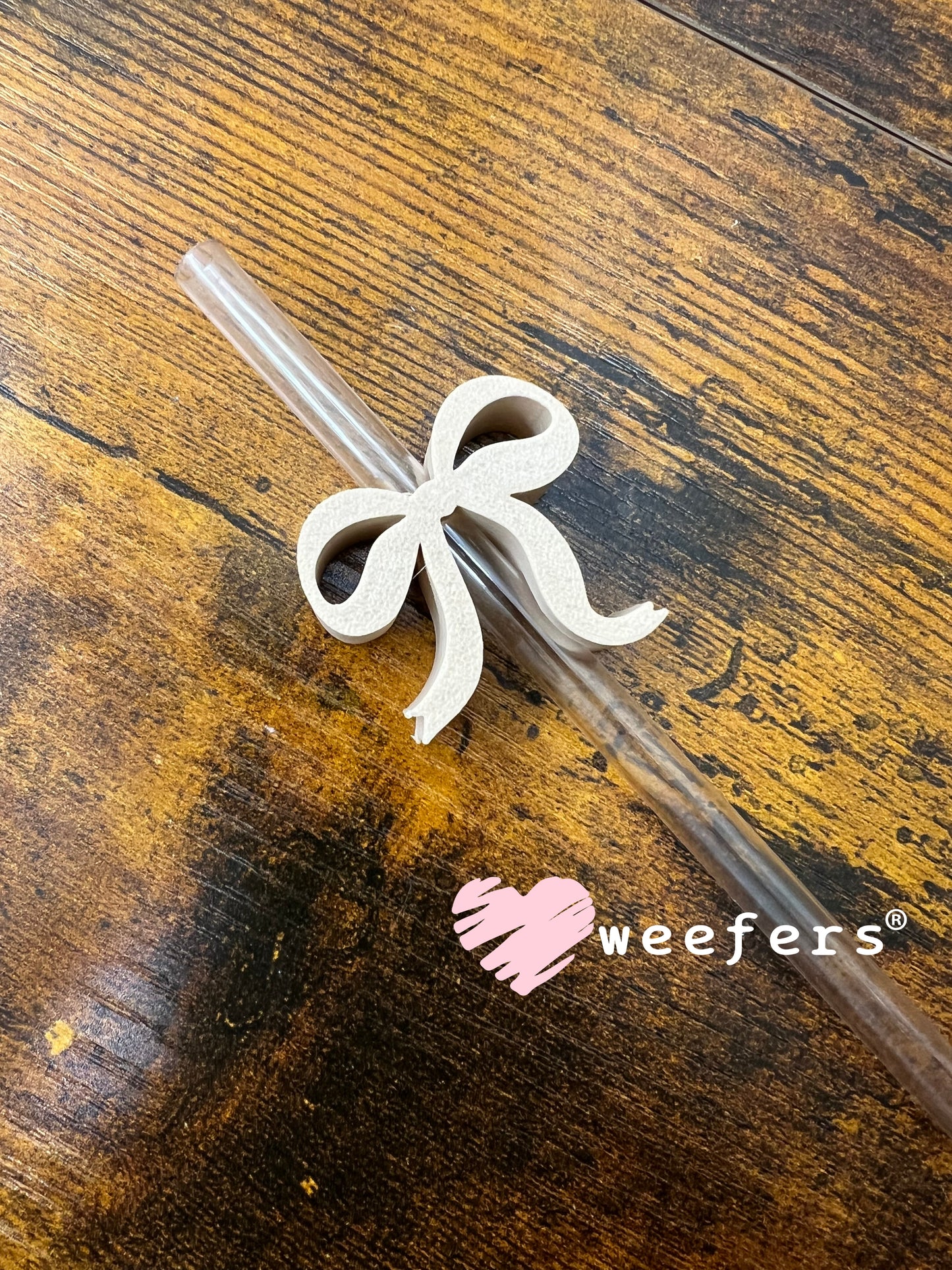 Dainty Bow Large Straw Toppers - fits 10mm Weefers