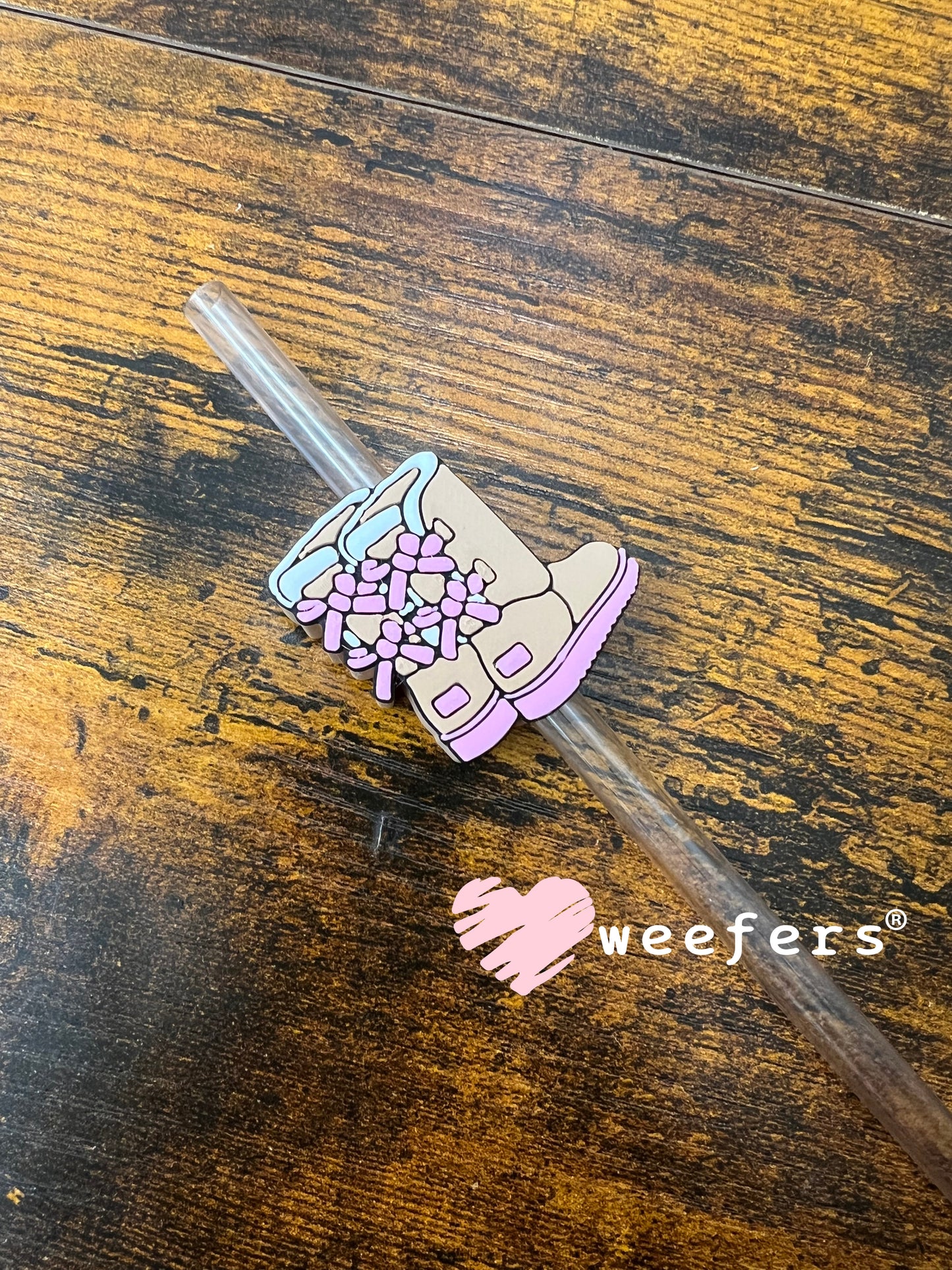 Pink Brown Cozy Boots Straw Topper Buddy Weefers