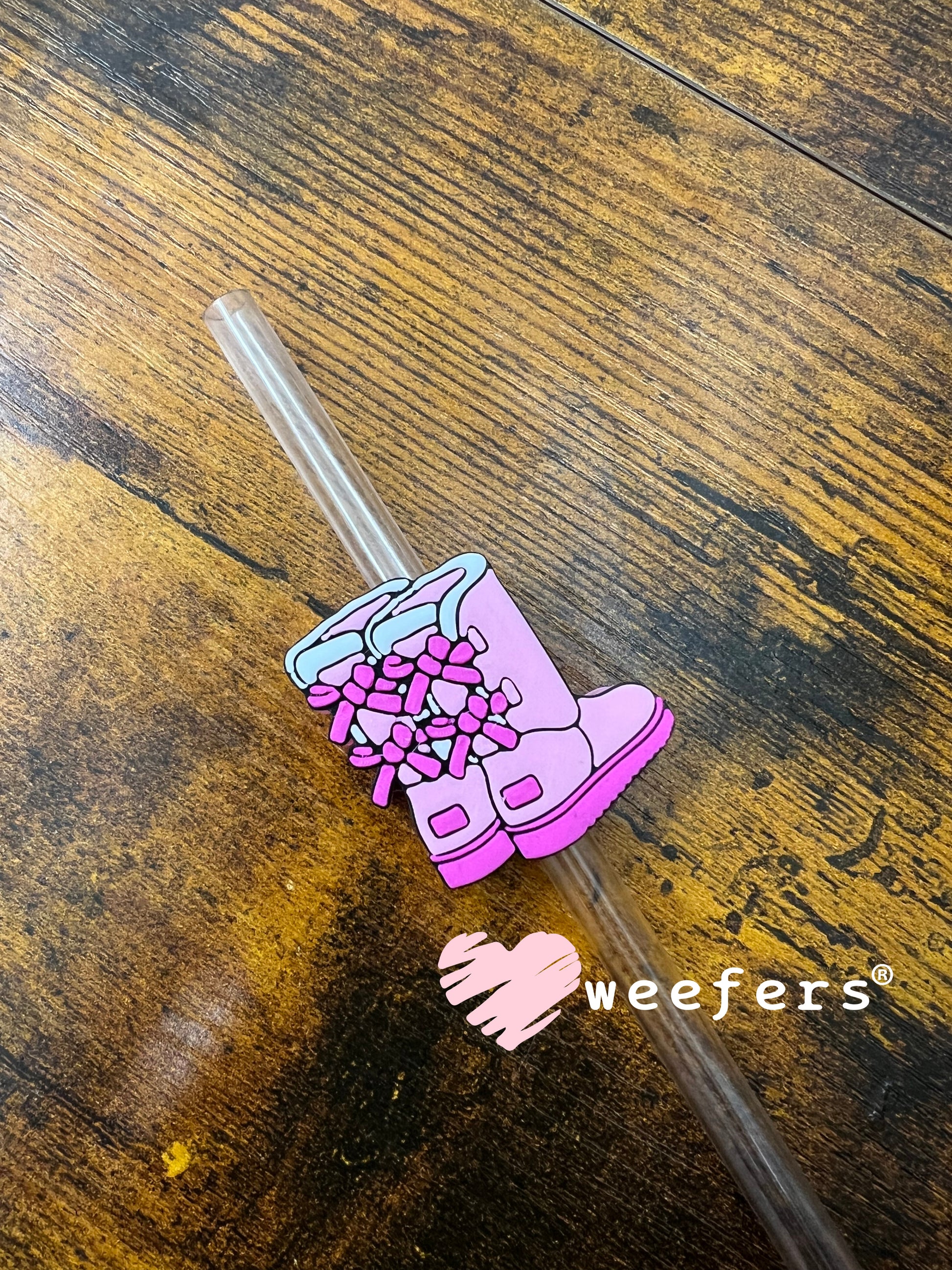 Hot Pink and Pink Cozy Boots Straw Topper Buddy Weefers