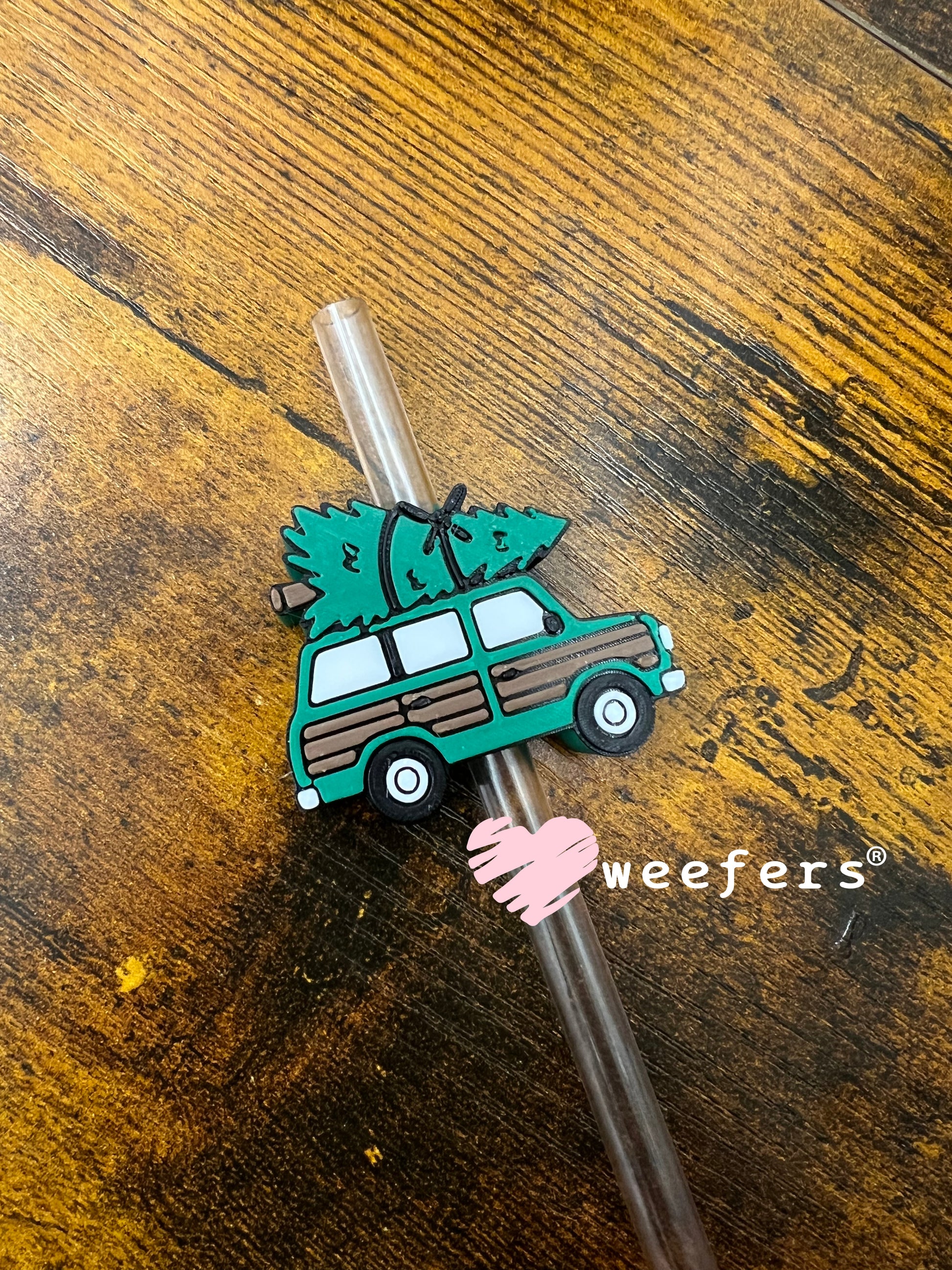 Christmas Station Wagon Straw Topper Buddy Weefers