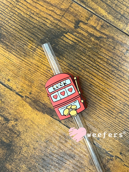Slot Machine Red Gold Straw Topper Buddy Weefers