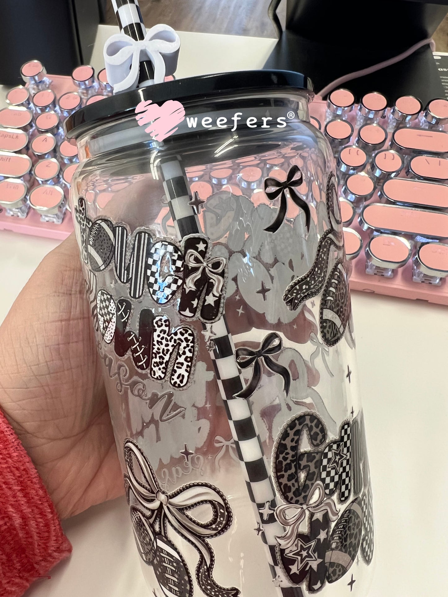 Game Day Black Lace UV DTF Cup Wrap - Weefers Exclusive Weefers