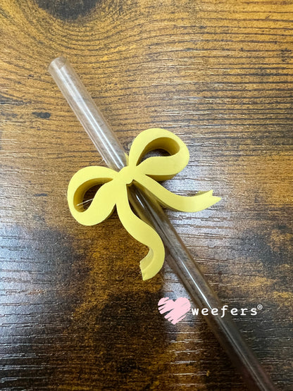 Dainty Bow Large Straw Toppers - fits 10mm Lemon Yellow - Large Weefers
