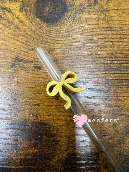 Itty Bitty Bow Straw Toppers - Pack of 5 Weefers