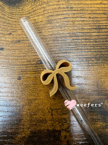 Itty Bitty Bow Straw Toppers - Pack of 5 Gold - Pack of 5 Weefers