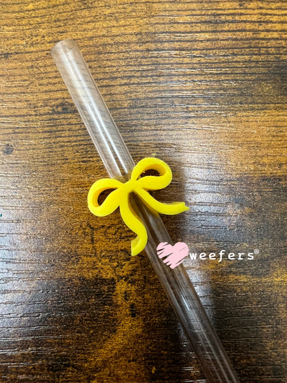 Dainty Bow Large Straw Toppers - fits 10mm Yellow Bow - Large Weefers