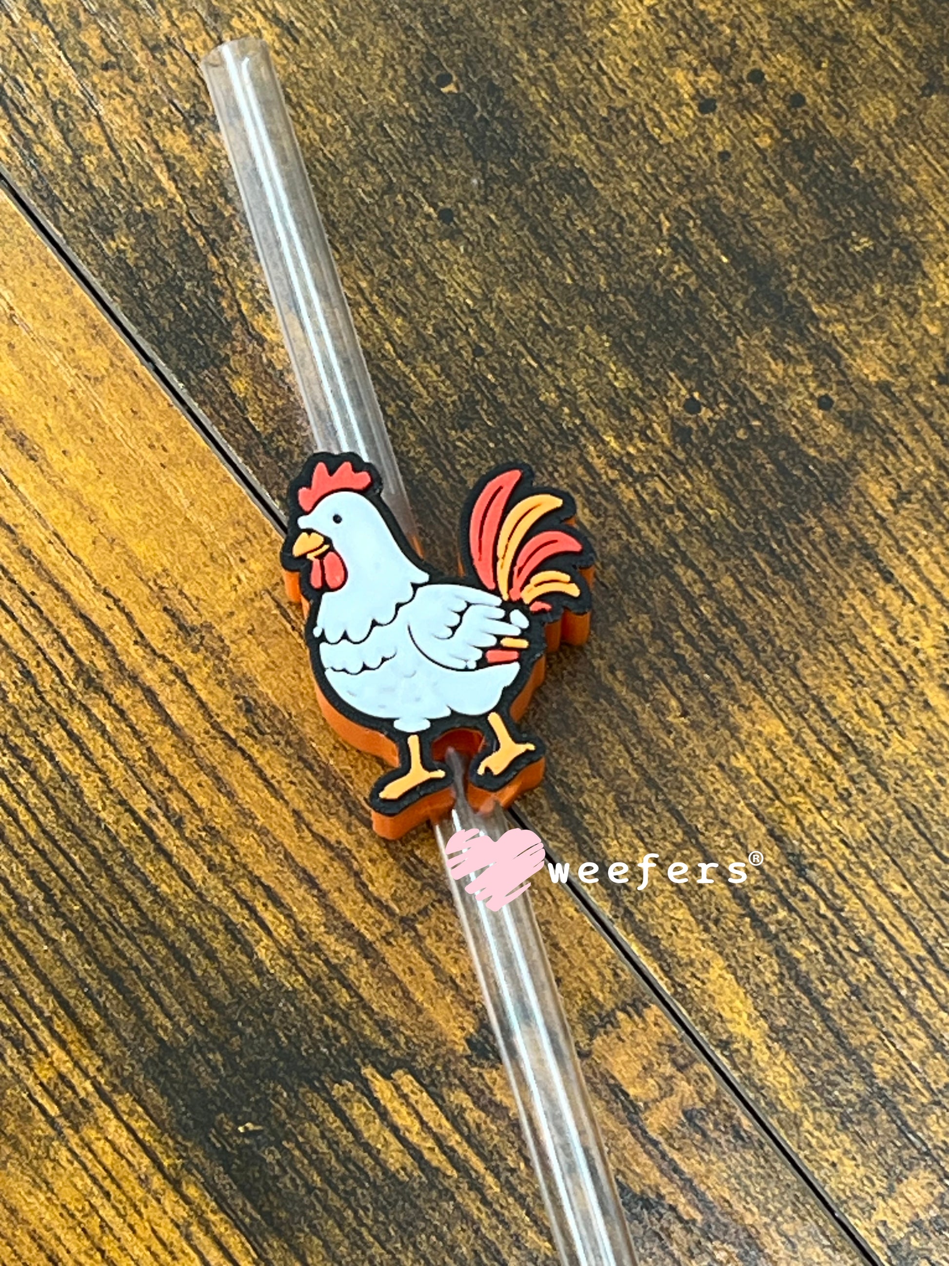 What the Cluck Rooster Straw Topper Buddy Weefers