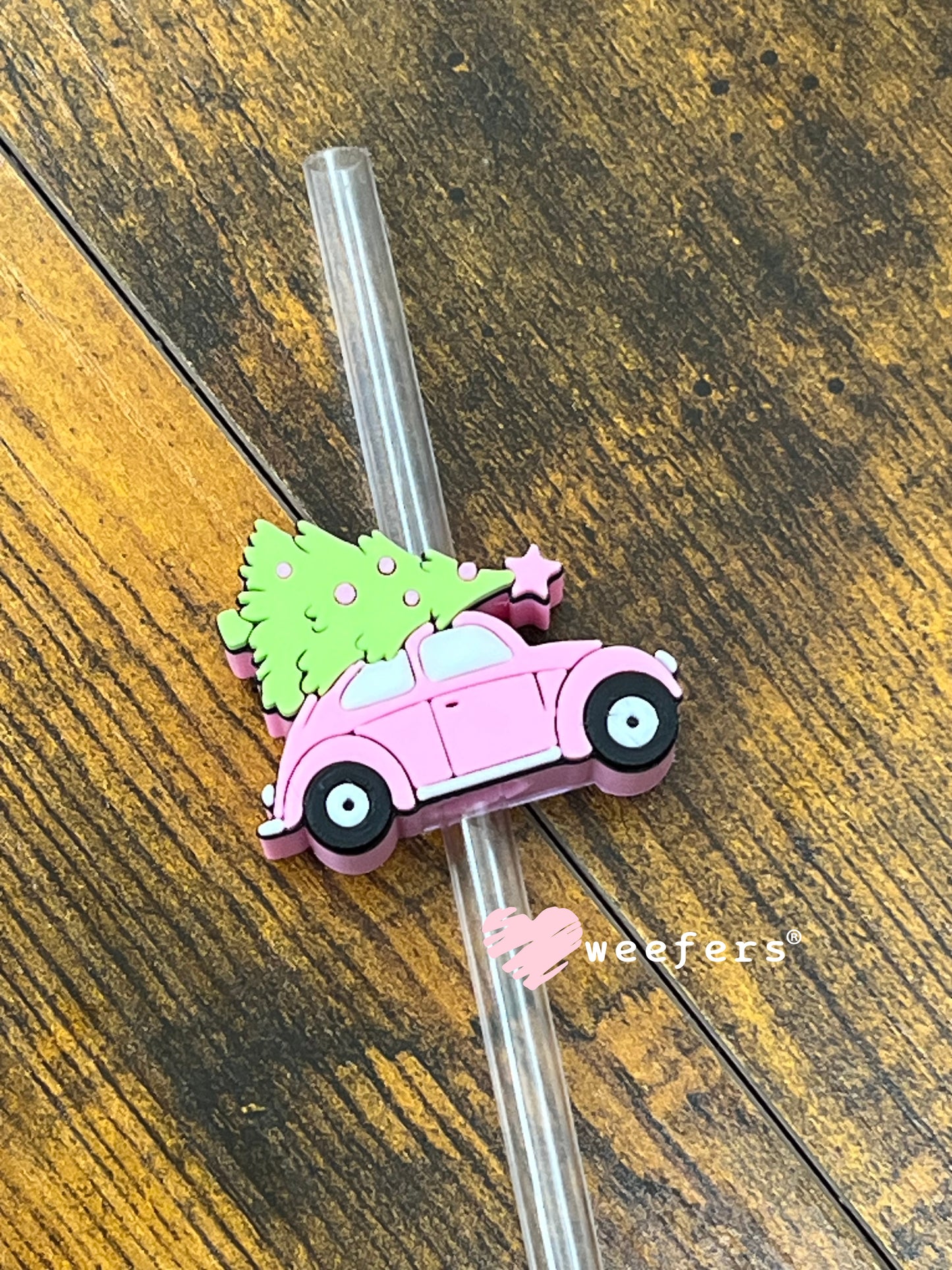 Christmas Tree Love Bug Straw Topper Buddy Weefers