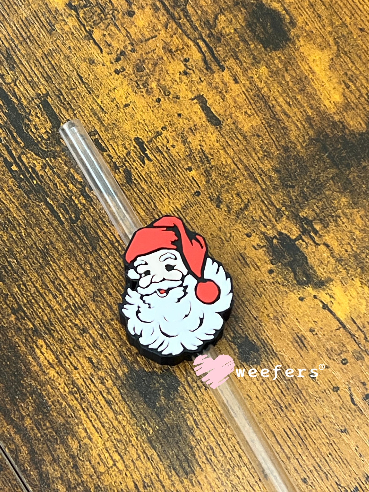 Red Vintage Santa Straw Topper Buddy Weefers
