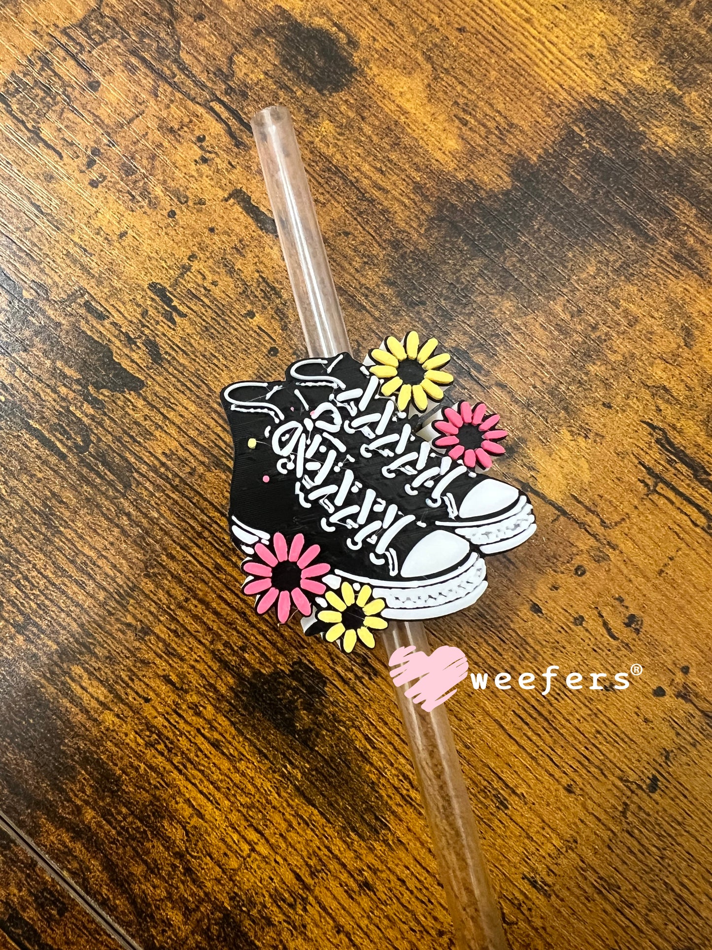 Tennis Shoes Flowers Straw Topper Buddy Weefers