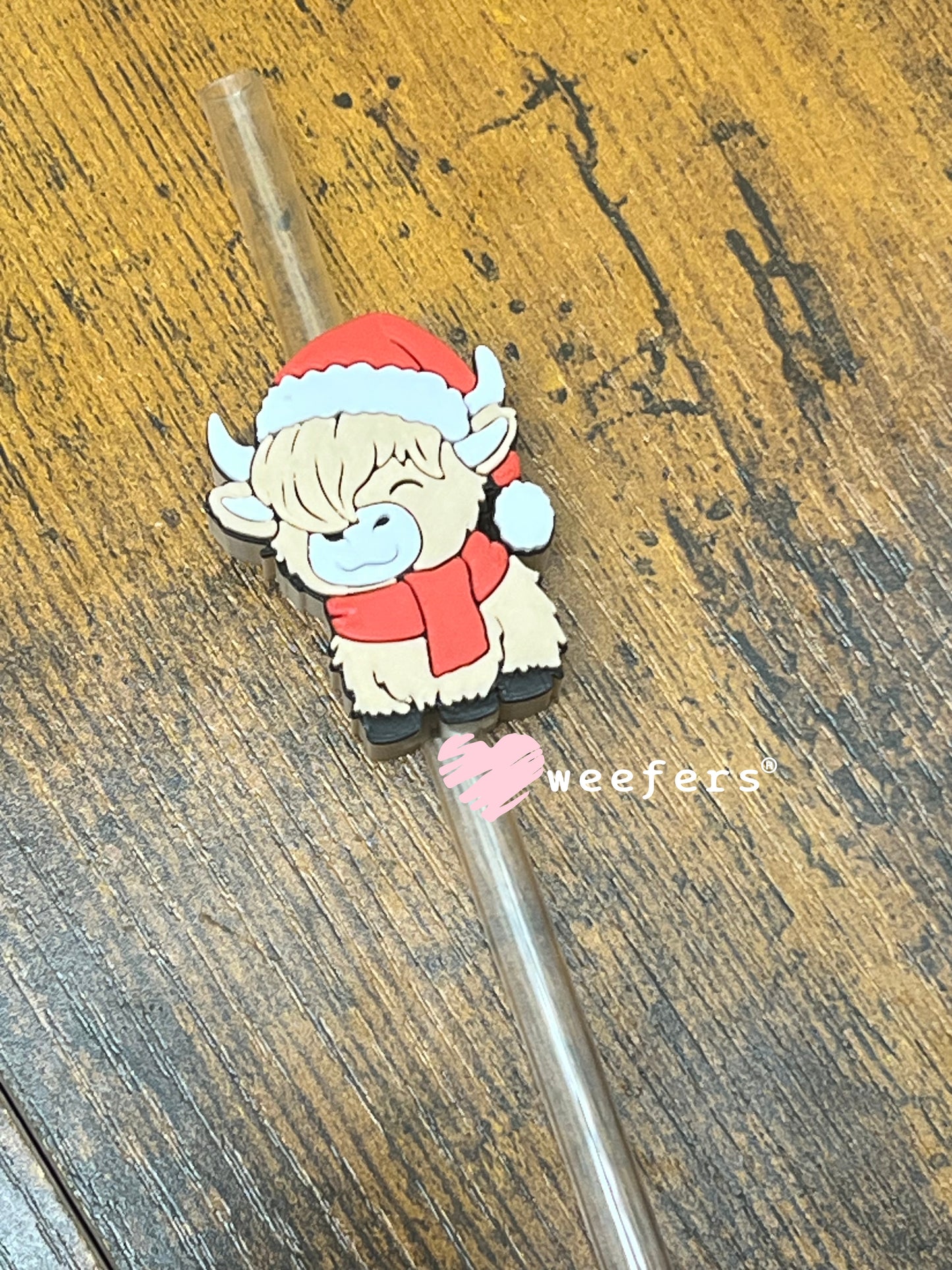 Light Tan Christmas Hat Highlander Cow Straw Topper Buddy Weefers