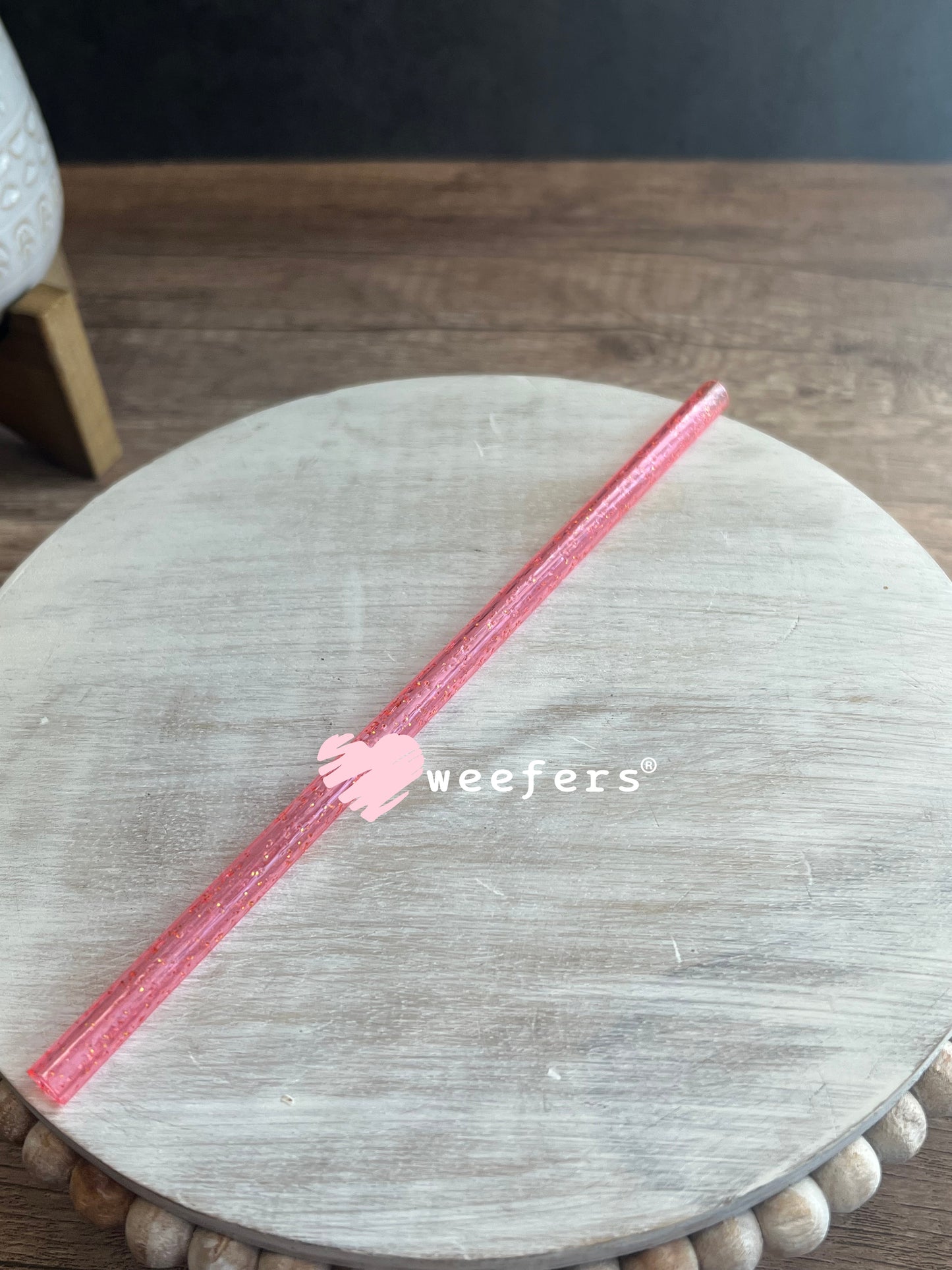Patterned Straws Fits 16oz Can Sized Cups Pink Glitter Weefers