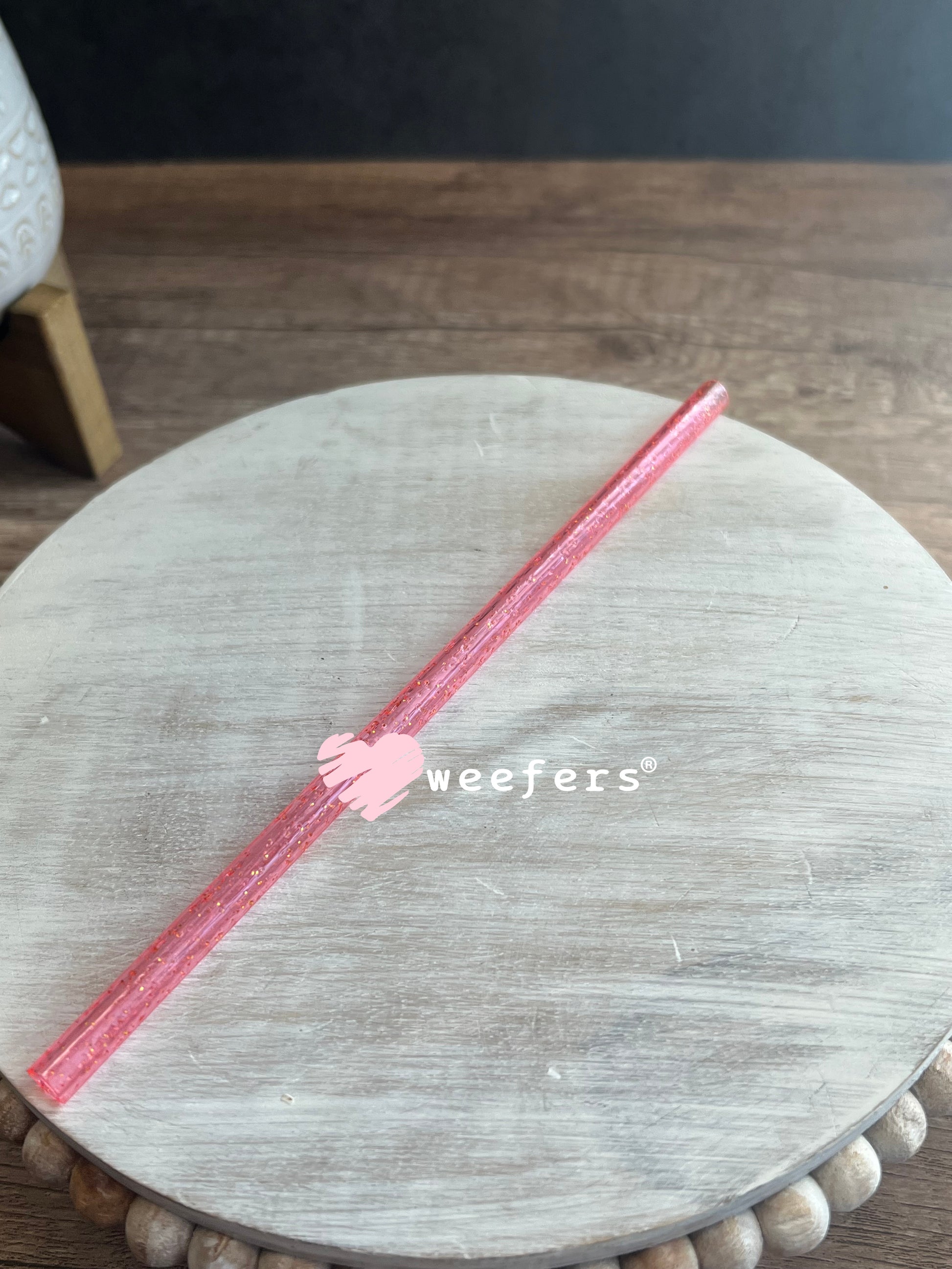 Patterned Straws Fits 16oz Can Sized Cups Pink Glitter Weefers