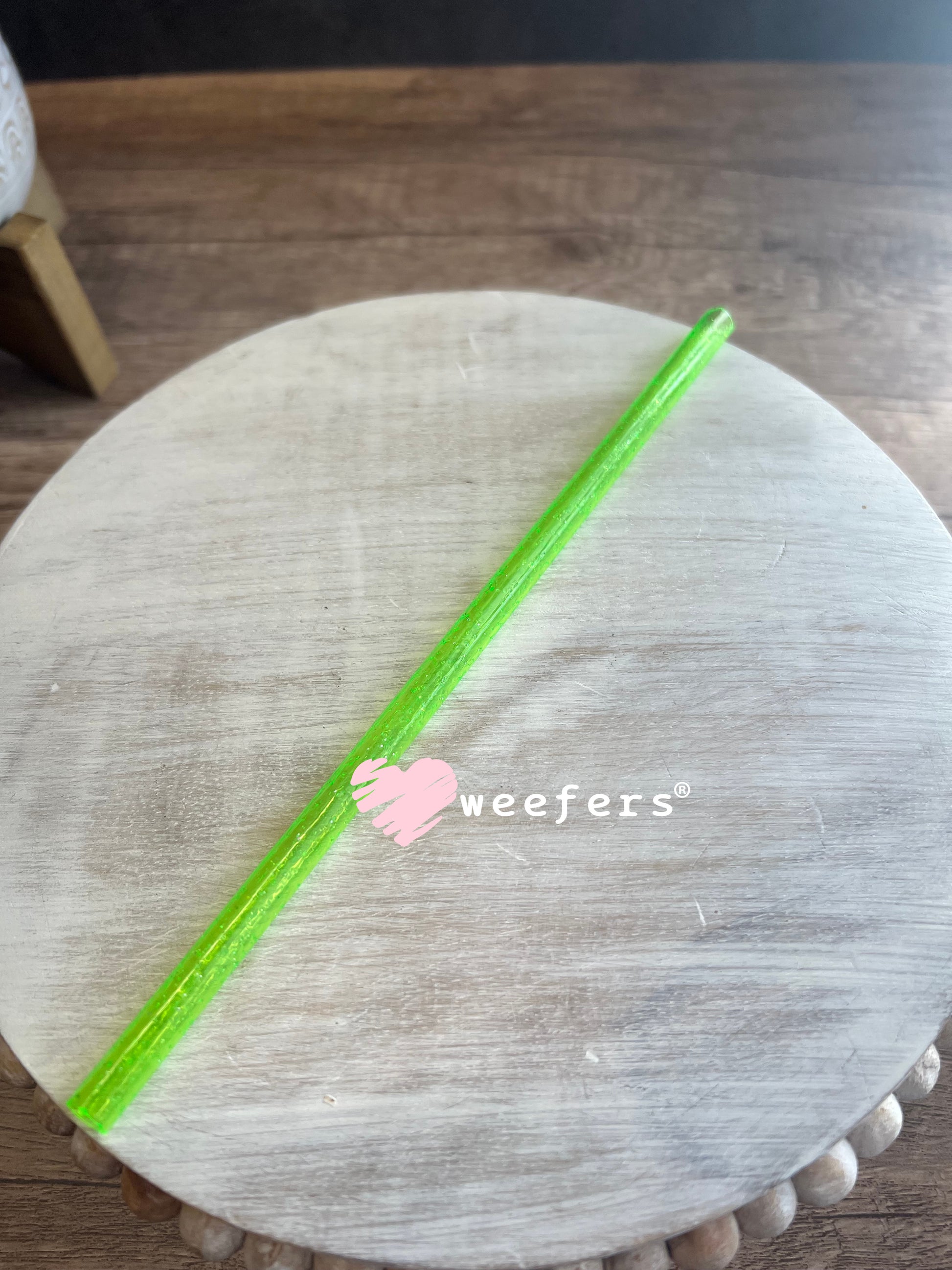 Patterned Straws Fits 16oz Can Sized Cups Green Glitter Weefers