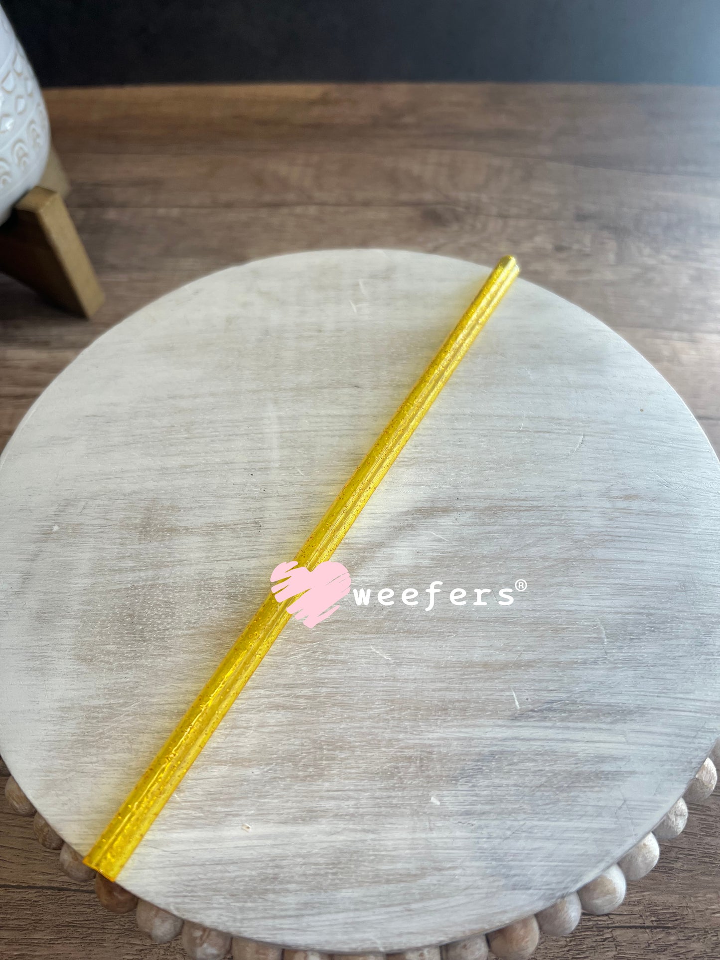 Patterned Straws Fits 16oz Can Sized Cups Yellow Glitter Weefers