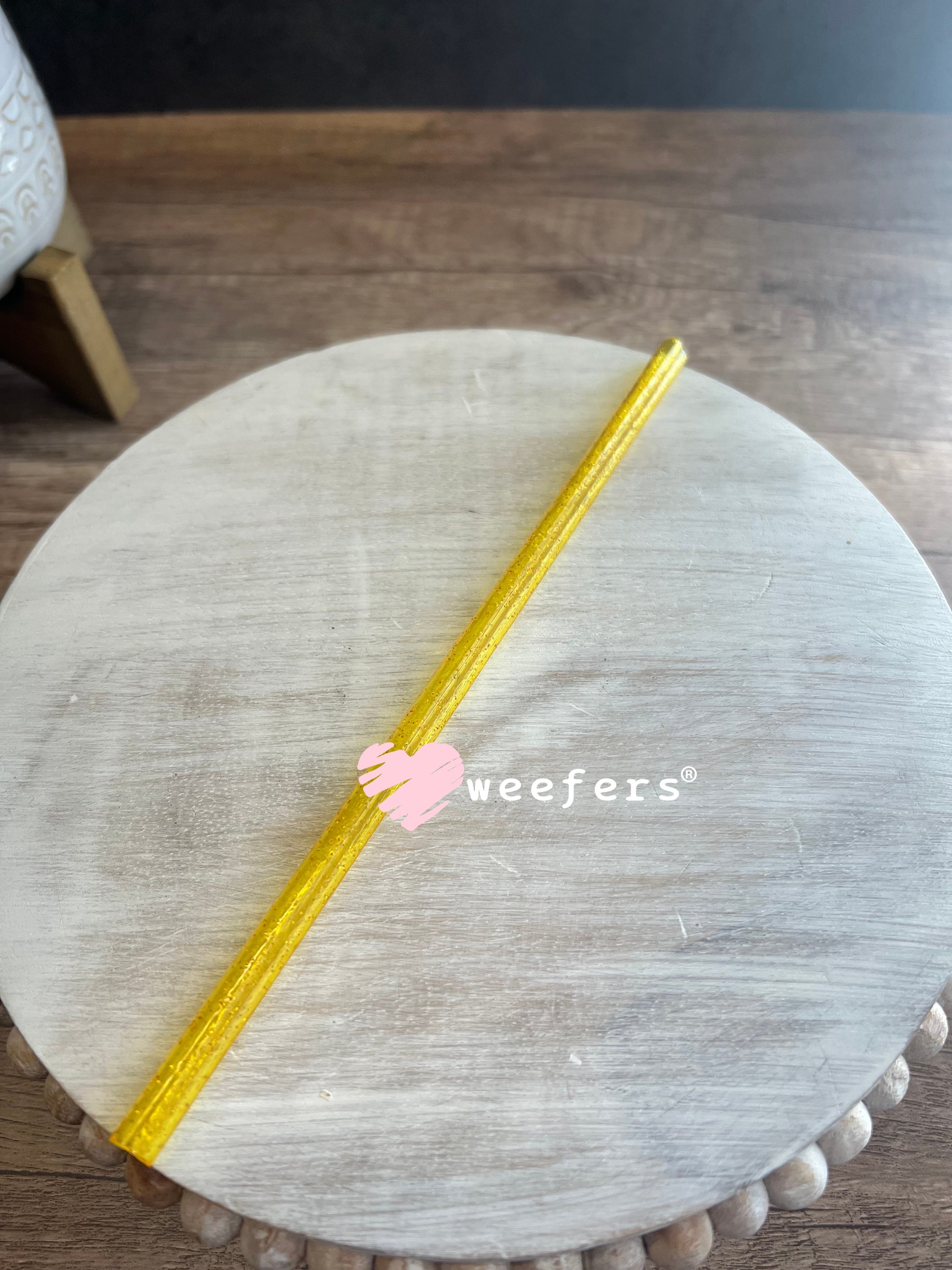 Patterned Straws Fits 16oz Can Sized Cups Yellow Glitter Weefers