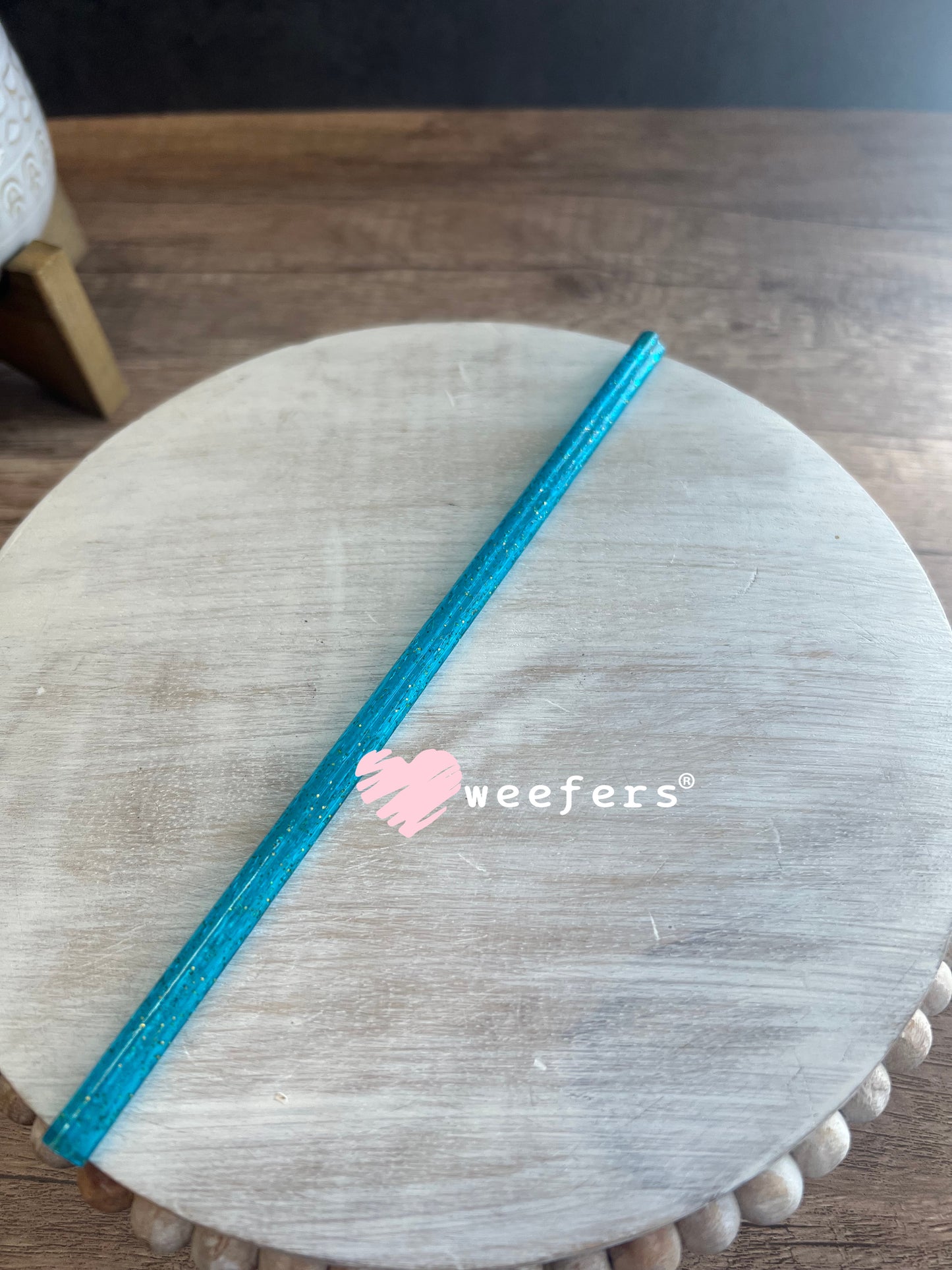 Patterned Straws Fits 16oz Can Sized Cups Blue Glitter Weefers