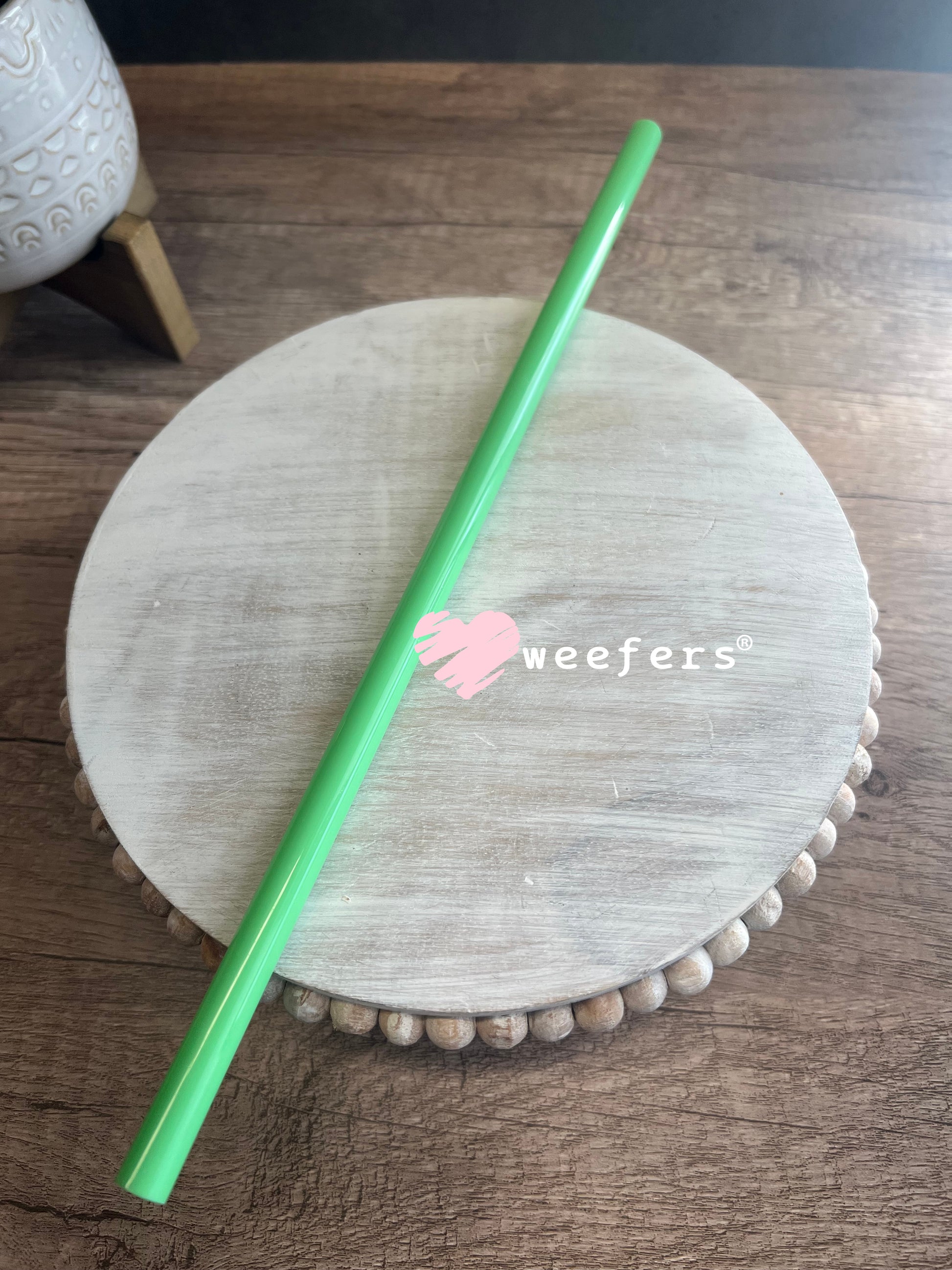 12" Patterned Straw – Fits 40oz Tumblers | Reusable Colorful Drink Straw - 10mm Lime Green Weefers