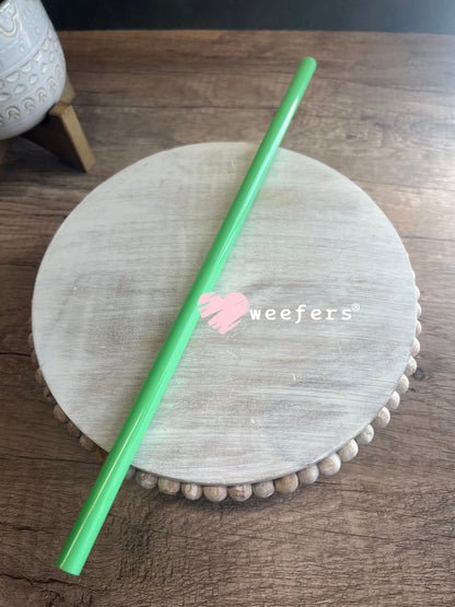 12" Patterned Straw – Fits 40oz Tumblers | Reusable Colorful Drink Straw - 10mm Lime Green Weefers