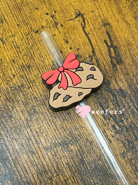 Cookie Red Bow Straw Topper Buddy Weefers