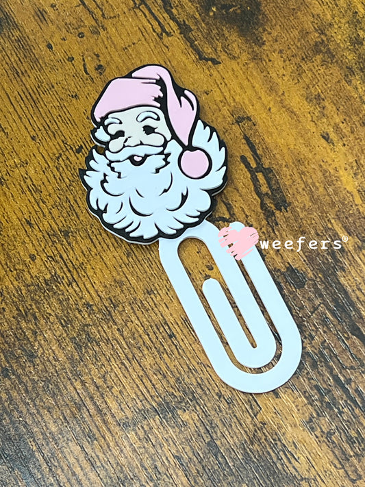 Bookmark - Pink Vintage Santa Paperclip Weefers