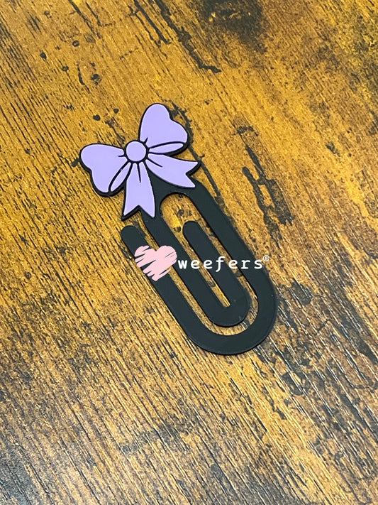Bookmark - Purple Bow Paperclip Weefers