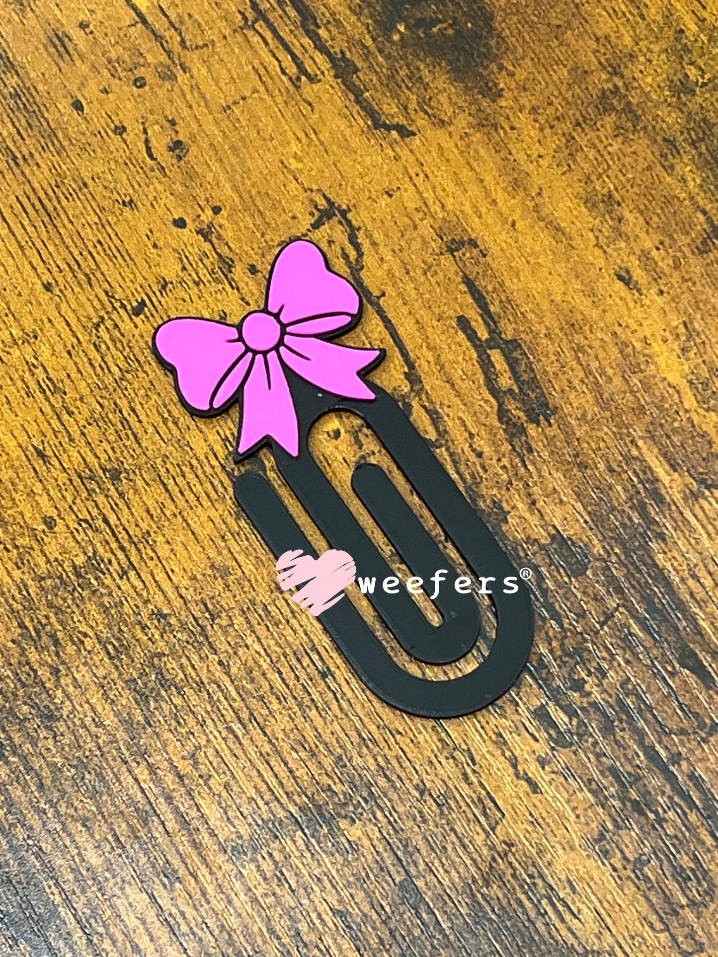 Bookmark - Magenta Bow Paperclip Weefers